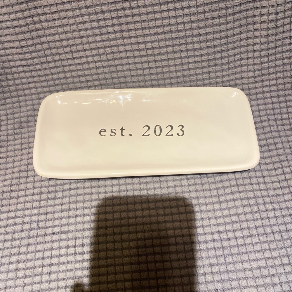 Mud Pie White Ceramic Tray